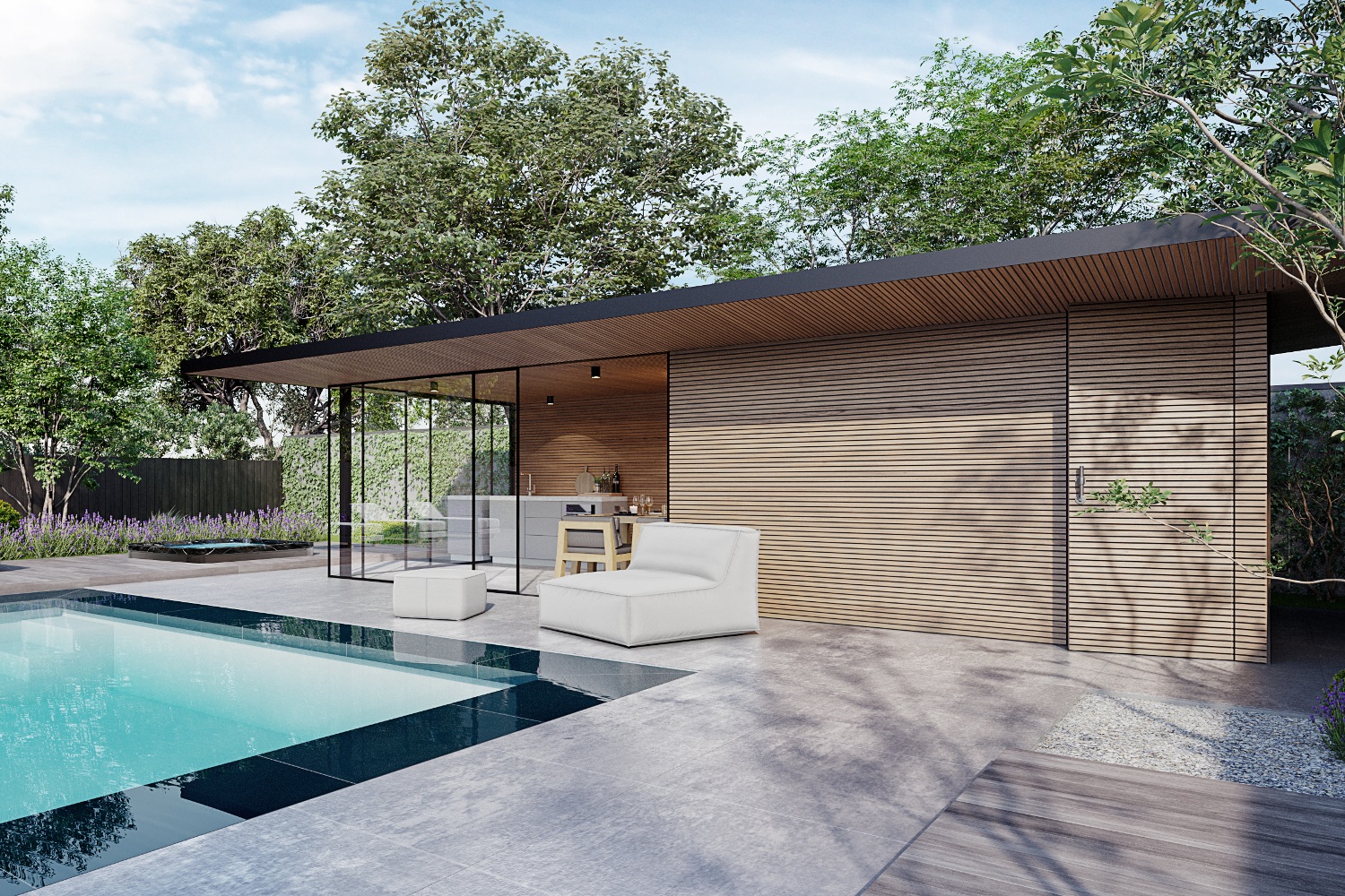 Poolhouse modern rohe - desk